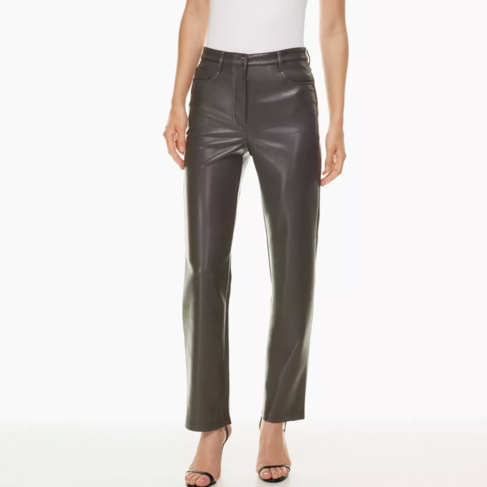 Aritzia Wilfred Melina vegan leather pants in admiral grey size 0